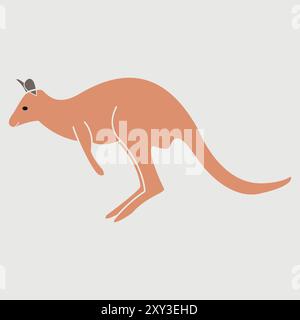 Känguru australien Tier. Vektor-Illustration, Känguru-Vektor, Känguru-Illustration, Känguru-Silhouette. Stock Vektor