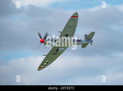 Old Buckenham, UK, 27. Juli 2024: Die US Army Air Force Spitfire war II Stockfoto
