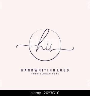 HU Letter Logo minimal modern Stock Vektor