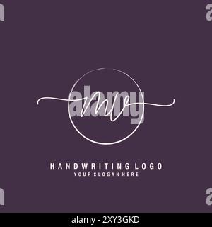 MV Letter Logo minimal modern Stock Vektor