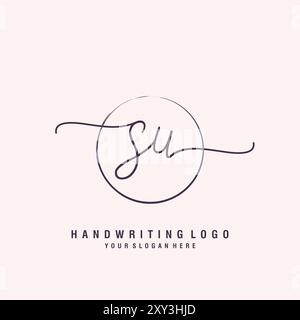 SU Letter Logo Minimal Modern Stock Vektor