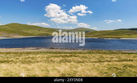 Walisische Landschaft am Nant-y-Moch Reservoir, Ceredigion, Dyfed, Wales, Großbritannien Stockfoto