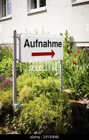 Leitfaden für die Aufnahme in ein Krankenhaus Stockfoto