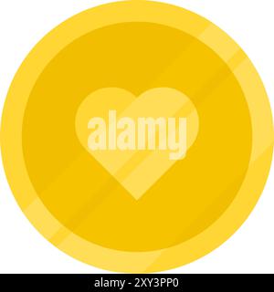 Goldmünze. Goldmünze mit Herz. Stock Vektor