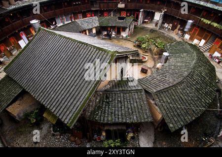 Die großen Tulou-Gebäude in der Yongding Region Nanjing Grafschaft in Fujian. Stockfoto