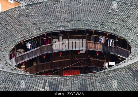 Die großen Tulou-Gebäude in der Yongding Region Nanjing Grafschaft in Fujian. Stockfoto