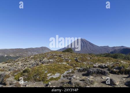 Blick auf den Mount Ngauruhoe in Neuseeland vom Tongariro Northern Circuit aus Stockfoto