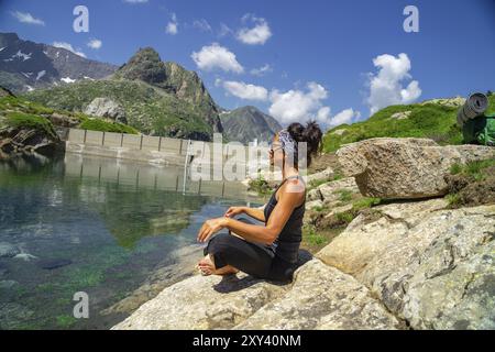 LAC de Pouchergues, louron, cordillera de los Pirineos, Frankreich, Europa Stockfoto