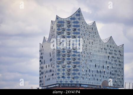 Detail der oberen Teil der Elbphilharmonie in Hamburg Stockfoto