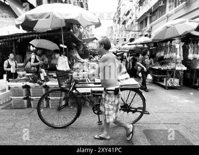 Die lebhaften Märkte in Sham Shui Po, Kowloon, Hongkong. Stockfoto