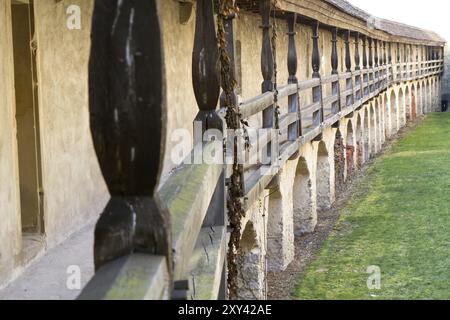 Zinnen in der Comburger Burg bei Schwäbisch Hall Stockfoto