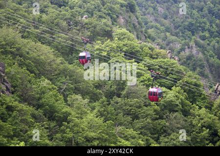 Seilbahn von Thale zum Hexentanzplatz (Harz) Stockfoto