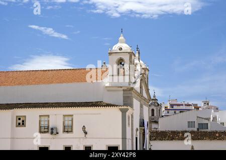 Platz der Republik im historischen Zentrum von Lagos, Platz der Republik Portugal im historischen Zentrum von Lagos, Portugal, Europa Stockfoto