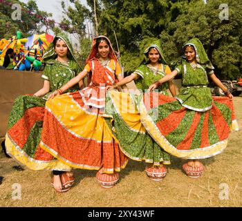 Punjabi Bhangra Tänzer in Aktion. Stockfoto