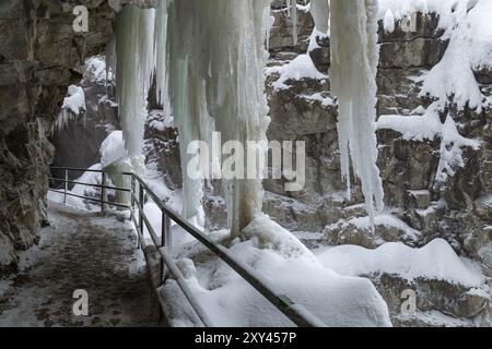 Breitachklamm im Winter Stockfoto