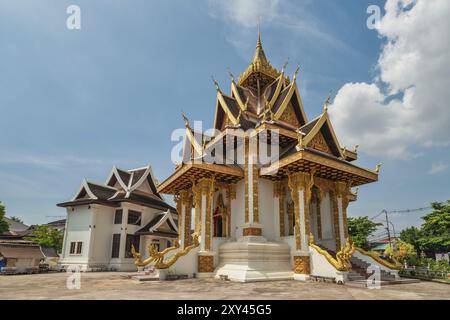 Vientiane Laos, Skyline der Stadt am Vientiane City Pillar Shrine (Hor Luk Mueang) Stockfoto