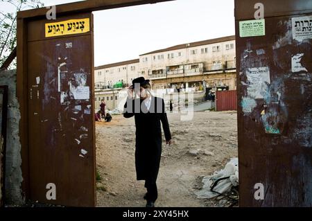 Geula ultra-orthodoxe Nachbarschaft in Jerusalem, Israel. Stockfoto