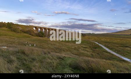 Das Ribblehead Viaduct an der Settle-Carlisle Railway in der Nähe von Ingleton in den Yorkshire Dales, North Yorkshire, England Stockfoto