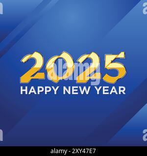 Happy New Year 2024 Moderne Zahlen- und Buchstabenelemente. Vektorabbildung Stock Vektor