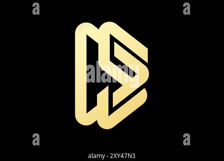 Eleganter Luxus Goldenes Dreieck geometrischer Anfangsbuchstabe DS SD Logo Design Vektor Stock Vektor