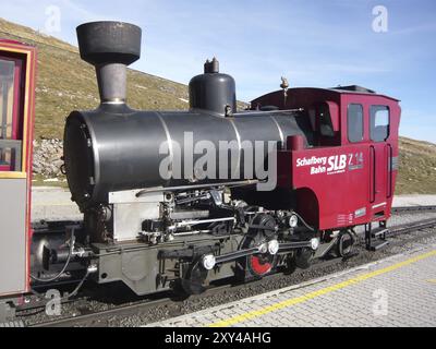 Dampflokomotive Nr. 14 der Schafbergbahn an der Station Schafberg, Schafbergbahn, Salzkammergut, Oesterreich Stockfoto