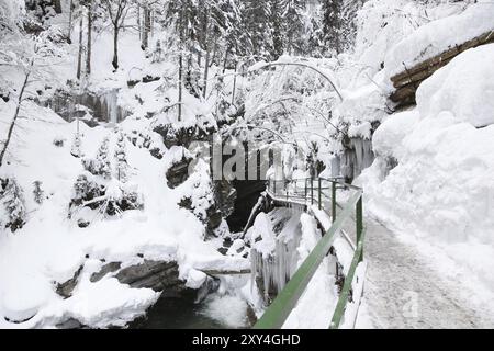 Breitachklamm im Winter Stockfoto