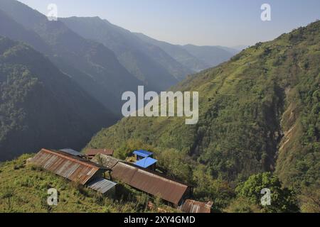 Landschaft in der Nähe von Pokhara Stockfoto