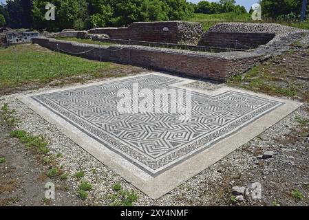 Mosaik mit geomorphen Motiven, Ausgrabungen in Ostia Antica, Italien, Europa Stockfoto