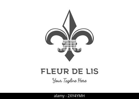 Vintage Retro Französisch Lilie Blume für Tattoo Logo Design Vektor Stock Vektor