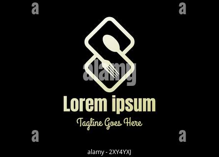 Einfacher Anfangsbuchstabe S mit Löffel und Gabel Monogramm für Cafe Restaurant Catering Food Logo Design Stock Vektor