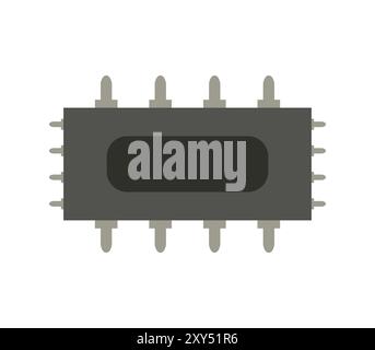Microchip-Symbol in Vektor auf weißem Hintergrund Stockfoto