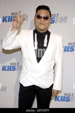 PSY beim Jingle Ball 2012 von KIIS FM im Nokia Theater LA Live in Los Angeles am 1. Dezember 2012. Kredit: Lumeimages.com Stockfoto