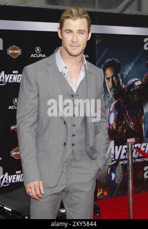 Chris Hemsworth bei der Premiere von „Marvel's The Avengers“ in Los Angeles am 11. April 2012 im El Capitan Theatre in Los Angeles. Quelle: Lumeim Stockfoto