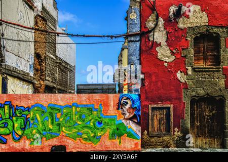 Graffiti in der alten Stadt von Las Palmas Stockfoto