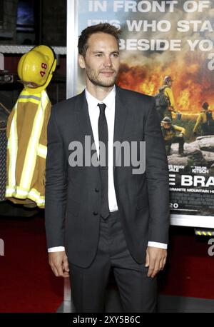 Taylor Kitsch bei der Premiere von „Only the Brave“ in Los Angeles am 8. Oktober 2017 im Regency Village Theatre in Westwood, USA Stockfoto