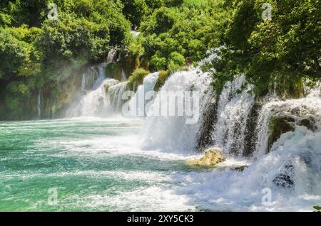 Wasserfälle des Nationalparks Krka, Kroatien, Europa Stockfoto