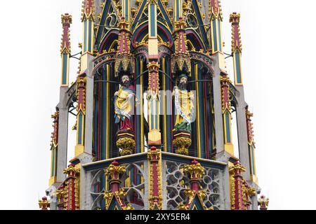 Wunderschöner Blick auf den Brunnen in Nürnberg, Deutschland, Europa Stockfoto