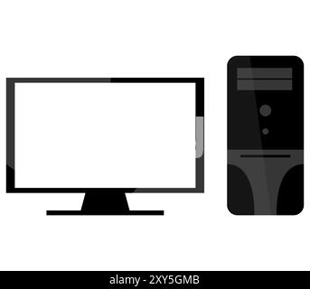 Computersymbol in Vektor auf weißem Hintergrund Stockfoto