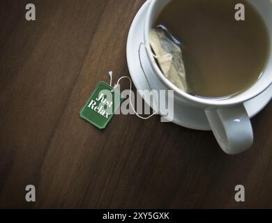 Tasse mit T-Stück Stockfoto