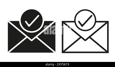 E-Mail-Symbol. Umschlagzeichen. Vektorabbildung. E-Mail-Symbol. Buchstabensymbol. E-Mail-Benachrichtigung. Kontaktformular. Zeichen der Abstimmung. Zeichen der Wahl. Kontrollkästchen Stock Vektor