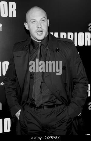 HOLLYWOOD, KALIFORNIEN, 6. SEPTEMBER 2011: Tom Hardy bei der Premiere von „Warrior“ in Los Angeles am 6. September in den ArcLight Cinemas in Hollywood, USA Stockfoto