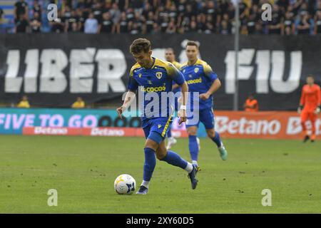 CUPA ROMANIEI LA FOTBAL , FC PETROLUL PLOIESTI VS ACS DUMBRAVITA , STADION ILIE OANA , PLOIESTI , 27.08.2024 Stockfoto