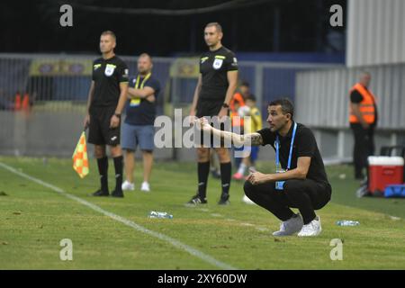 CUPA ROMANIEI LA FOTBAL , FC PETROLUL PLOIESTI VS ACS DUMBRAVITA , STADION ILIE OANA , PLOIESTI , 27.08.2024 Stockfoto