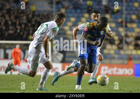 CUPA ROMANIEI LA FOTBAL , FC PETROLUL PLOIESTI VS ACS DUMBRAVITA , STADION ILIE OANA , PLOIESTI , 27.08.2024 Stockfoto