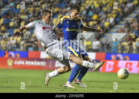 CUPA ROMANIEI LA FOTBAL , FC PETROLUL PLOIESTI VS ACS DUMBRAVITA , STADION ILIE OANA , PLOIESTI , 27.08.2024 Stockfoto