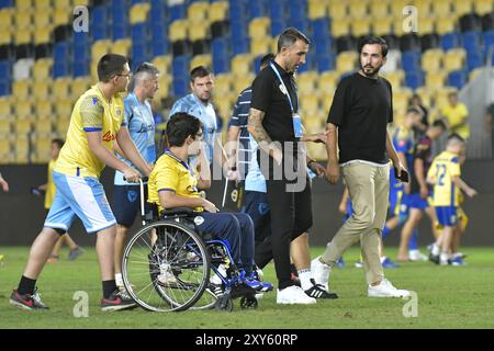 CUPA ROMANIEI LA FOTBAL , FC PETROLUL PLOIESTI VS ACS DUMBRAVITA , STADION ILIE OANA , PLOIESTI , 27.08.2024 Stockfoto