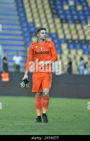 CUPA ROMANIEI LA FOTBAL , FC PETROLUL PLOIESTI VS ACS DUMBRAVITA , STADION ILIE OANA , PLOIESTI , 27.08.2024 Stockfoto