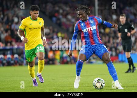 London, Großbritannien. August 2024. Während des Spiels Crystal Palace FC gegen Norwich City FC Carabao Cup Runde 2 im Selhurst Park, London, England, Großbritannien am 27. August 2024 Credit: Every Second Media/Alamy Live News Stockfoto