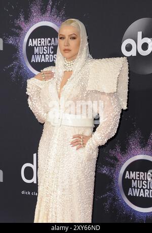 Christina Aguilera bei den American Music Awards 2019, die am 24. November 2019 im Microsoft Theater in Los Angeles, USA, stattfanden Stockfoto