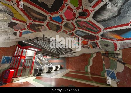 Bahnhof Kungstraedgarden Tunnel in Stockholm Stockfoto